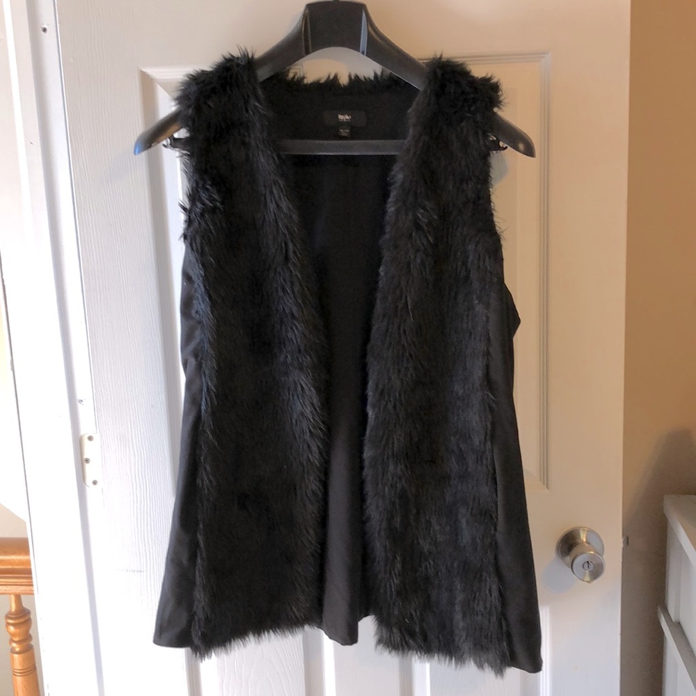 Black fur vest